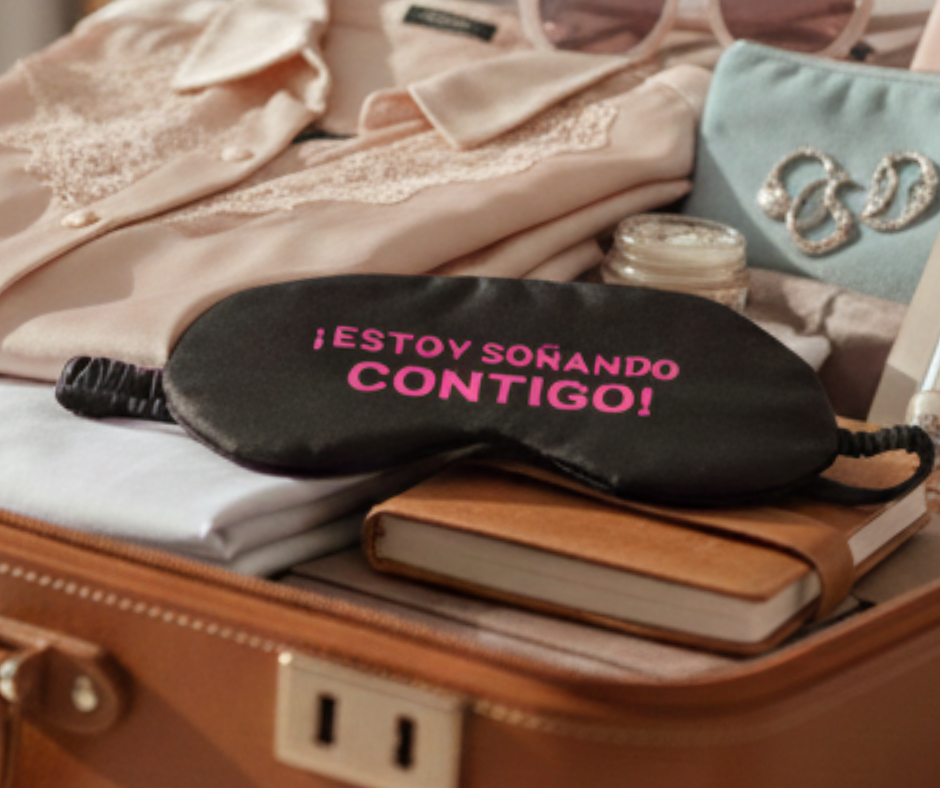 ANTIFAZ PARA DORMIR - negro "Estoy soñando contigo" - descansar sin interrupciones