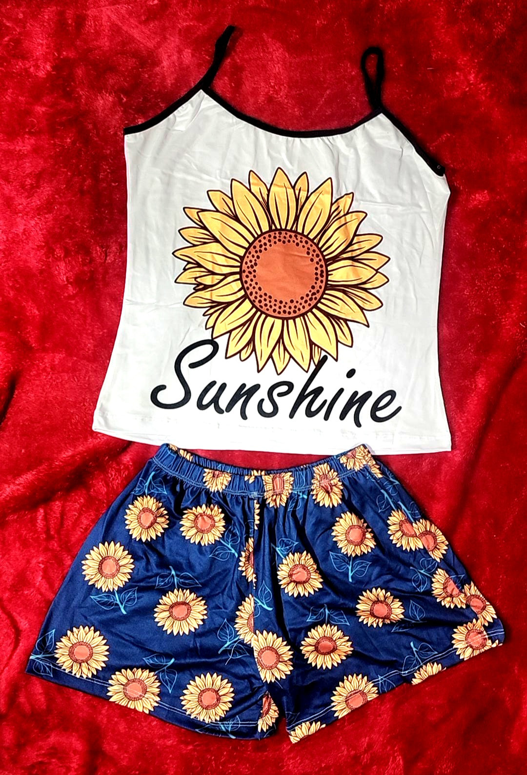 Pijama de pantalón de girasol one size plus