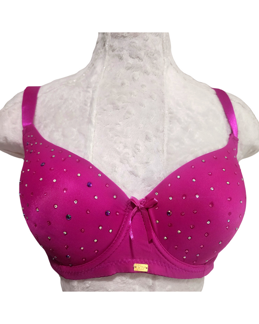 34DD fucsia con cristales