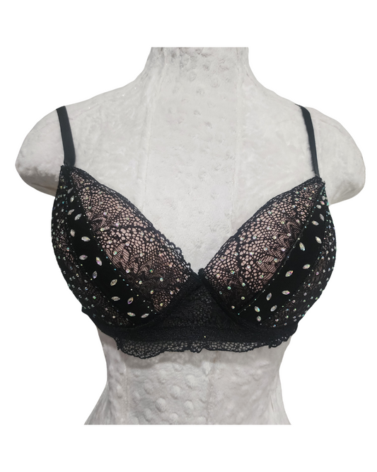 Bra 38B negro y Nude con brillo