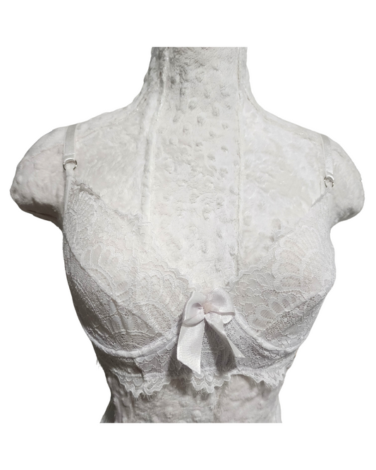 Bra XL blanco de encaje